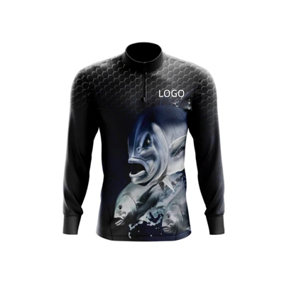 Camicia da pesca a maniche lunghe antibatterica anti-umidità da campeggio all'aperto Upf 50