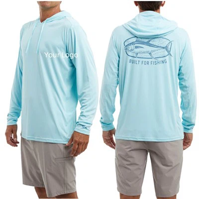 Maglietta da pesca con cappuccio con mappa del pesce