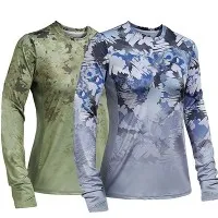 T-shirt a maniche lunghe da donna-Verde militare